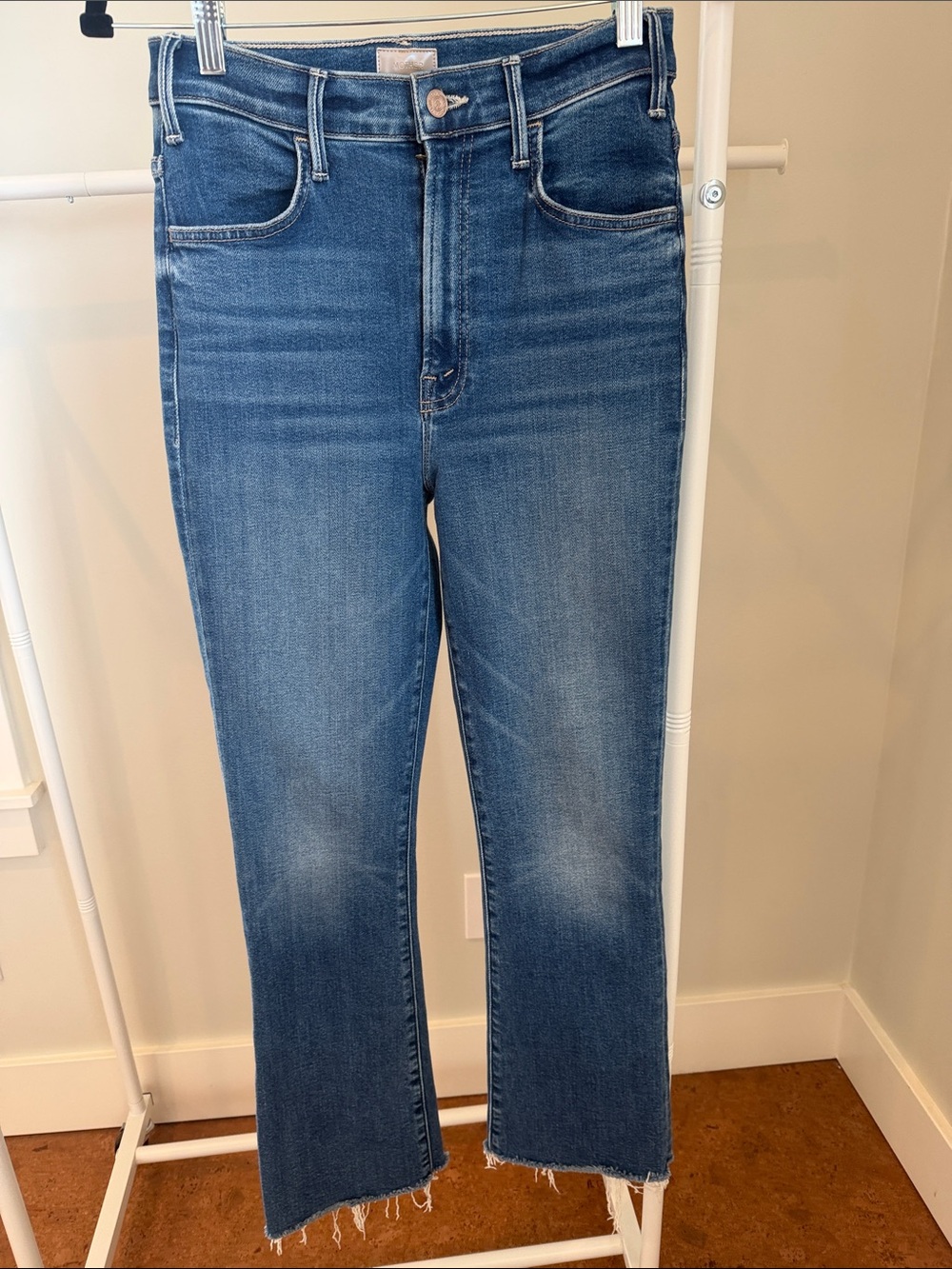 MOTHER Women's Straight Jeans in Medium Blue Wash